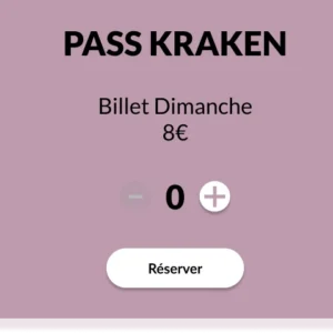 PASS KRAKEN BILLET DIMANCHE 8 euros